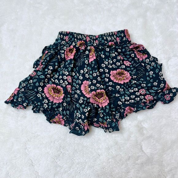 Natalie Martin Toddler Girls Mini Floral Ruffle Shorts Size 2 Tassels 2T - Picture 2 of 3